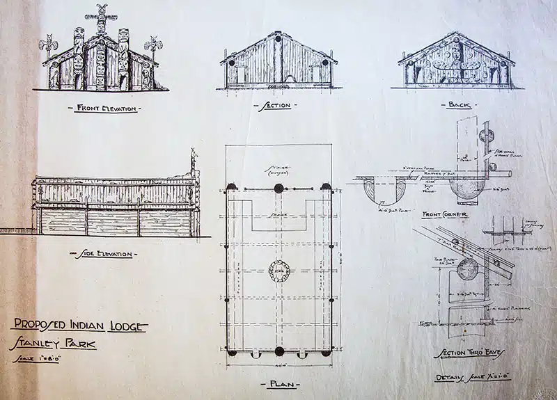 5 Secret Stories from Stanley Park 5 Indian village architectural drawing prepared for the Art, Historical, and Scientific Association by Henry EC Carry, 1923. City of Vancouver Archives #VPK S98, map cabinet 271, drawer 4, folder 13.