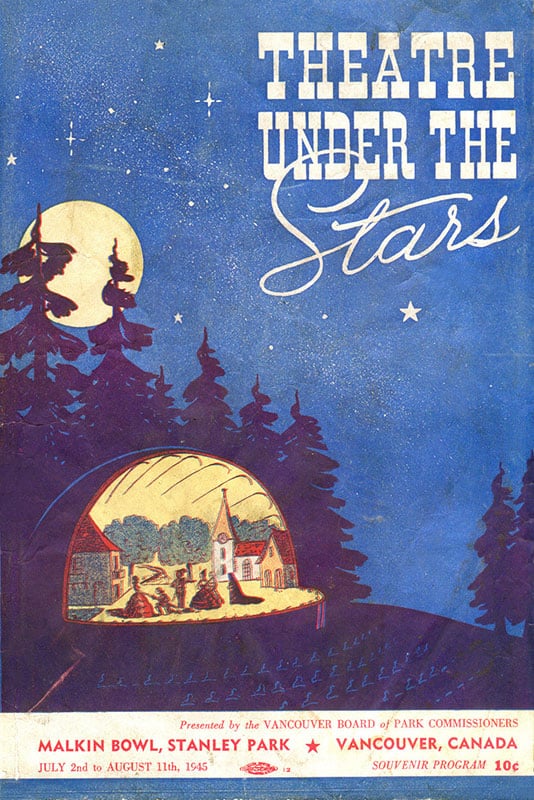 Souvenir program for Theatre Under The Stars, 1945. From the collection of Jason Vanderhill at Illustrated Vancouver.