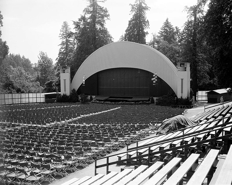 Malkin Bowl in the 1950s. Photo by Jack Lindsay, City of Vancouver Archives #1184-3196.