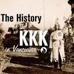 Title image showing Luther Powell saluting outside Klan Headquarters in Shaughnessy Heights in November 1925. Photo by Stuart Thompson, City of Vancouver Archives #99-1499.