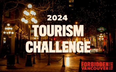 a photo of gastown at night with the words