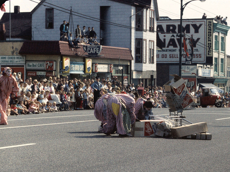 Vancouver's Zoot Suit Riots 1 The Bluebird Cafe at the 1960 PNE Parade. In 1944, this was the Home Apple Pie Cafe. (Leslie F Sheraton, City of Vancouver Archives #2008-022.146)