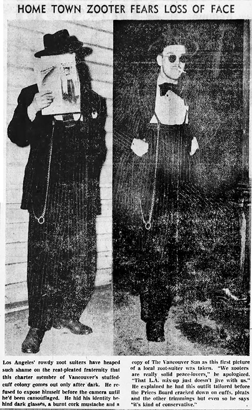 Vancouver's Zoot Suit Riots 3 Zoot Suiter (Vancouver Sun, June 11, 1943)