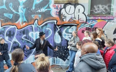 A Forbidden Vancouver Walking Tour in action in Gastown